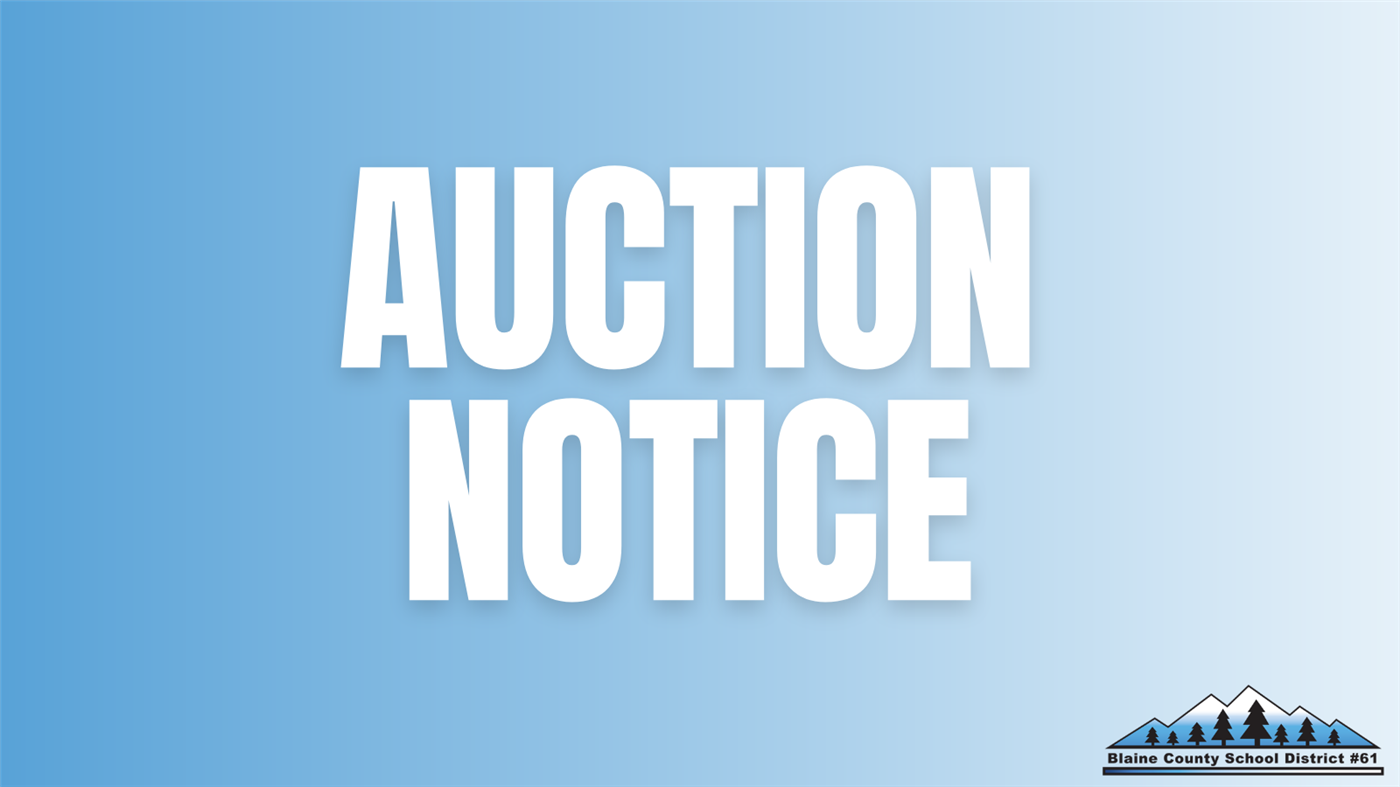  AUCTION NOTICE